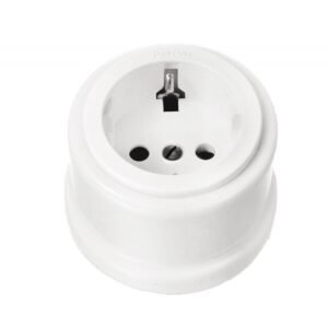 Base de corriente 2P+T 250Vca carátula tecnopolímero Fontini
