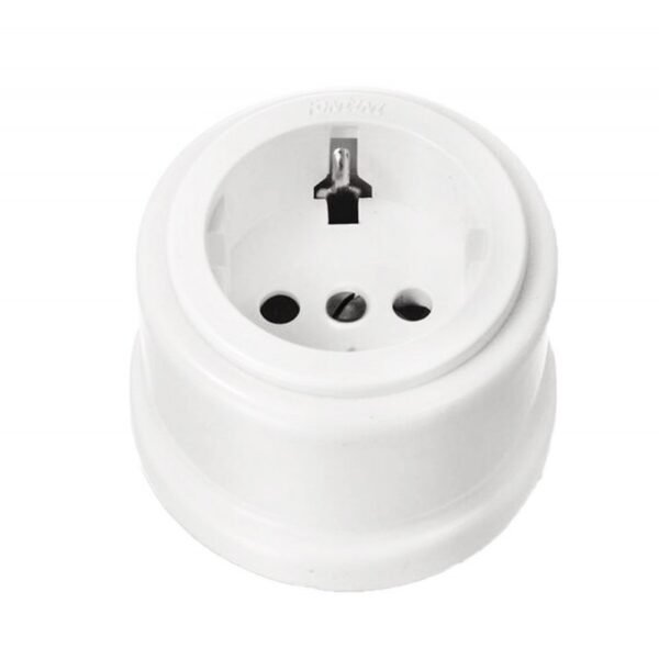Base de corriente 2P+T 250Vca carátula tecnopolímero Fontini