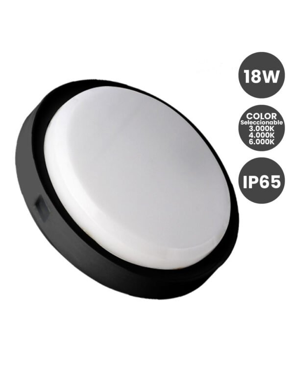 Aplique/Plafon LED Circular 18W Color Seleccionable IP65 Ledytec