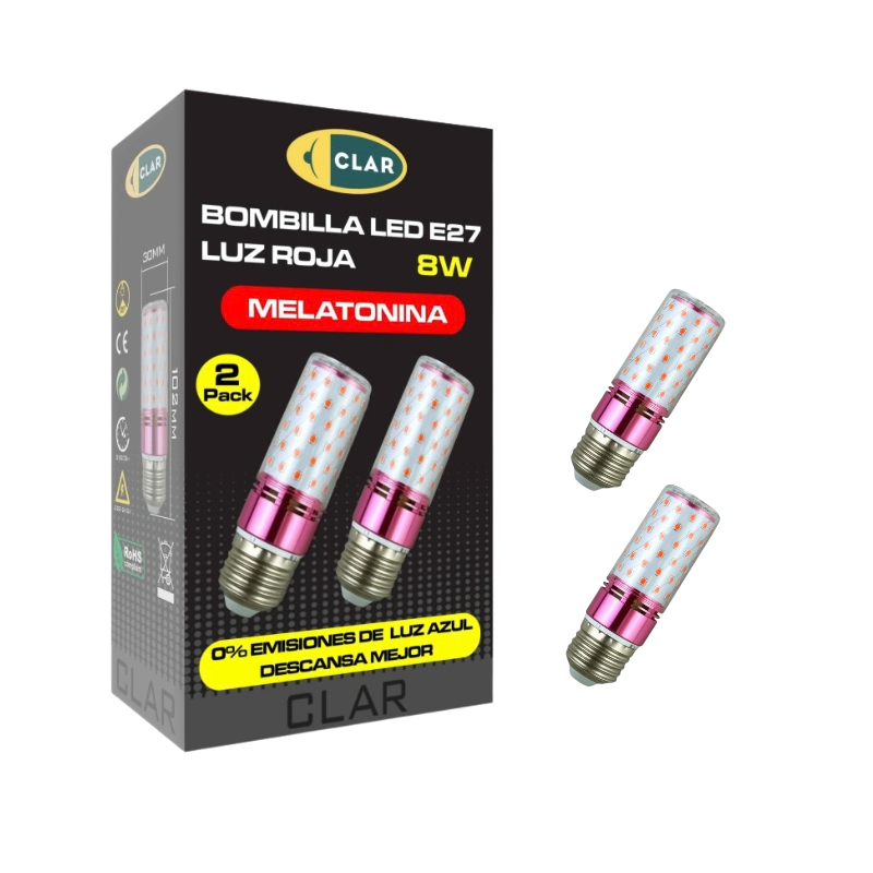 Bombilla LED Roja 8W E27/E14